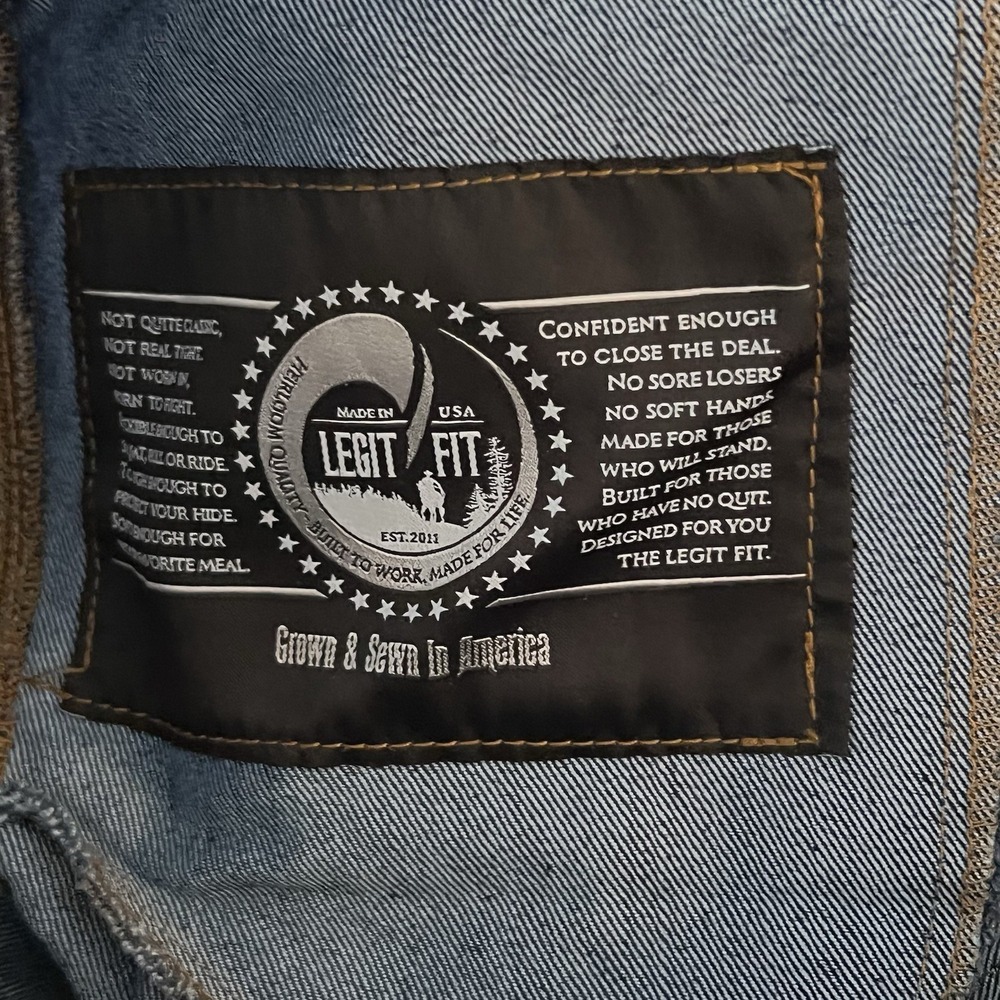 Origin Maine Factory Jeans Mens 36 Dark Wash Straight Workwear Stretch Denim USA - Picture 6 of 10